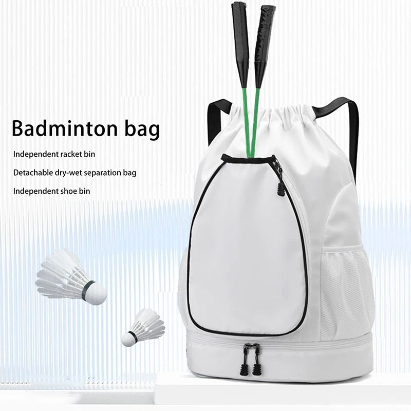 Tennis Racket Backpack Holds 2 Rackets Badminton Sports Bag Large Capacity Gym Pack Professional Fitness Bag With Shoes Pocket