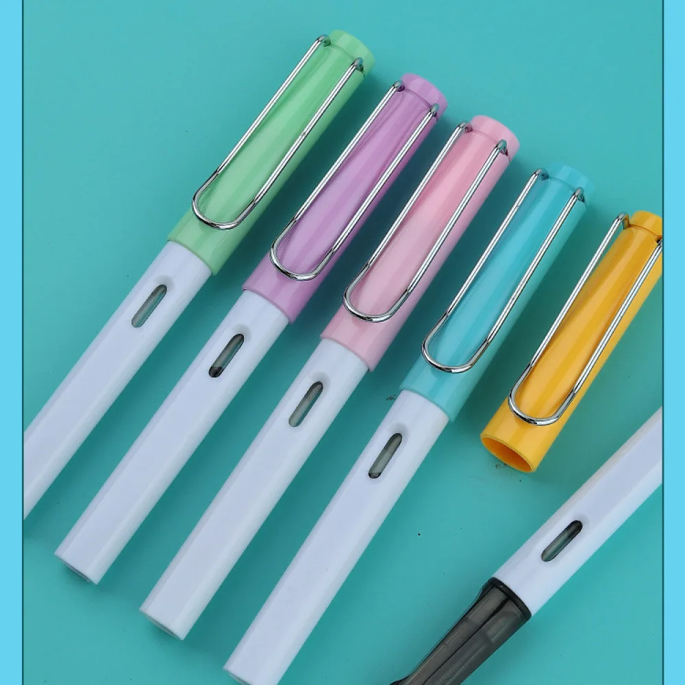Ergonomic Fountain Pen For School Students Correct Posture Design Smooth Iridium Nib Dual Ink System Stationery Gift