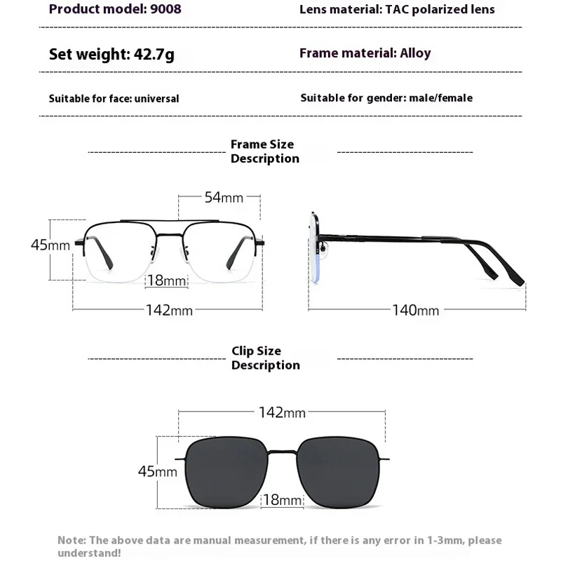 KIZN الرياضة 3 in1 مشبك مغناطيسي قصر النظر مد البصر النظارات الشمسية النساء الرجال الاستقطاب وصفة طبية إطار عدسة بصرية مخصصة E