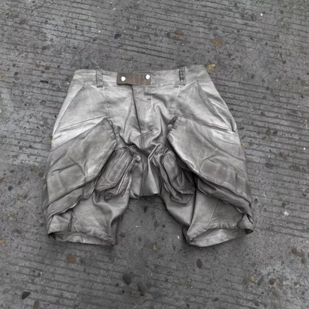 Three Dimensional Multi Pocket Deconstruction Splicing Casual Functional Work Pants Summer Men's Trendy Loose Shorts