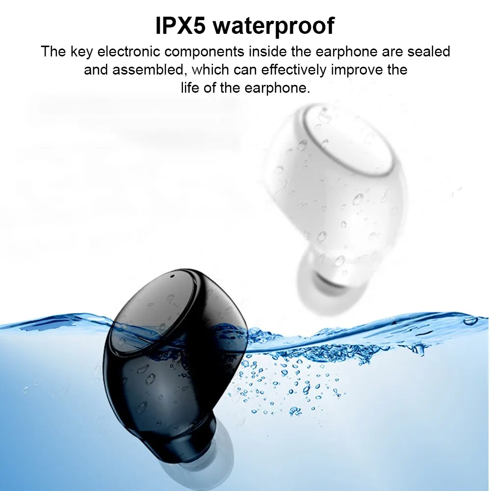 X6 Headphones Single Sided Mini Bluetooth Sports Invisible Earphone Car Single Ear in Ear 5.0 Small Earphone with Microphone