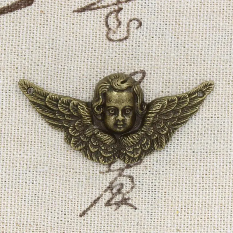 6 sztuk Charms Angel Wings Cupid 50x23mm Antique Making wisiorek fit, w stylu Vintage tybetański brąz srebrny kolor, ręcznie robiona biżuteria DIY