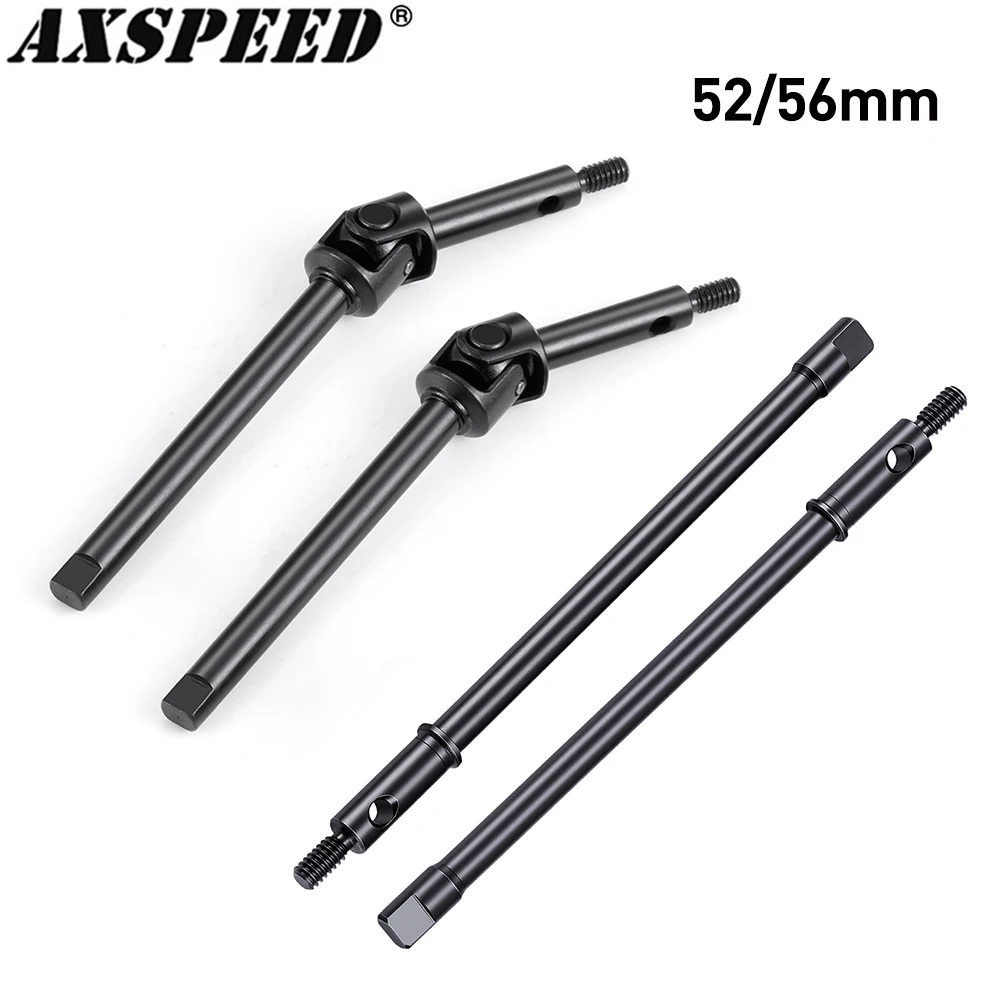 AXSPEED 1Pair Steel Front Rear Drive Shaft Extended CVD 52/56mm for 1/24 RC Crawler Car Axial SCX24 All Series Upgraded Parts