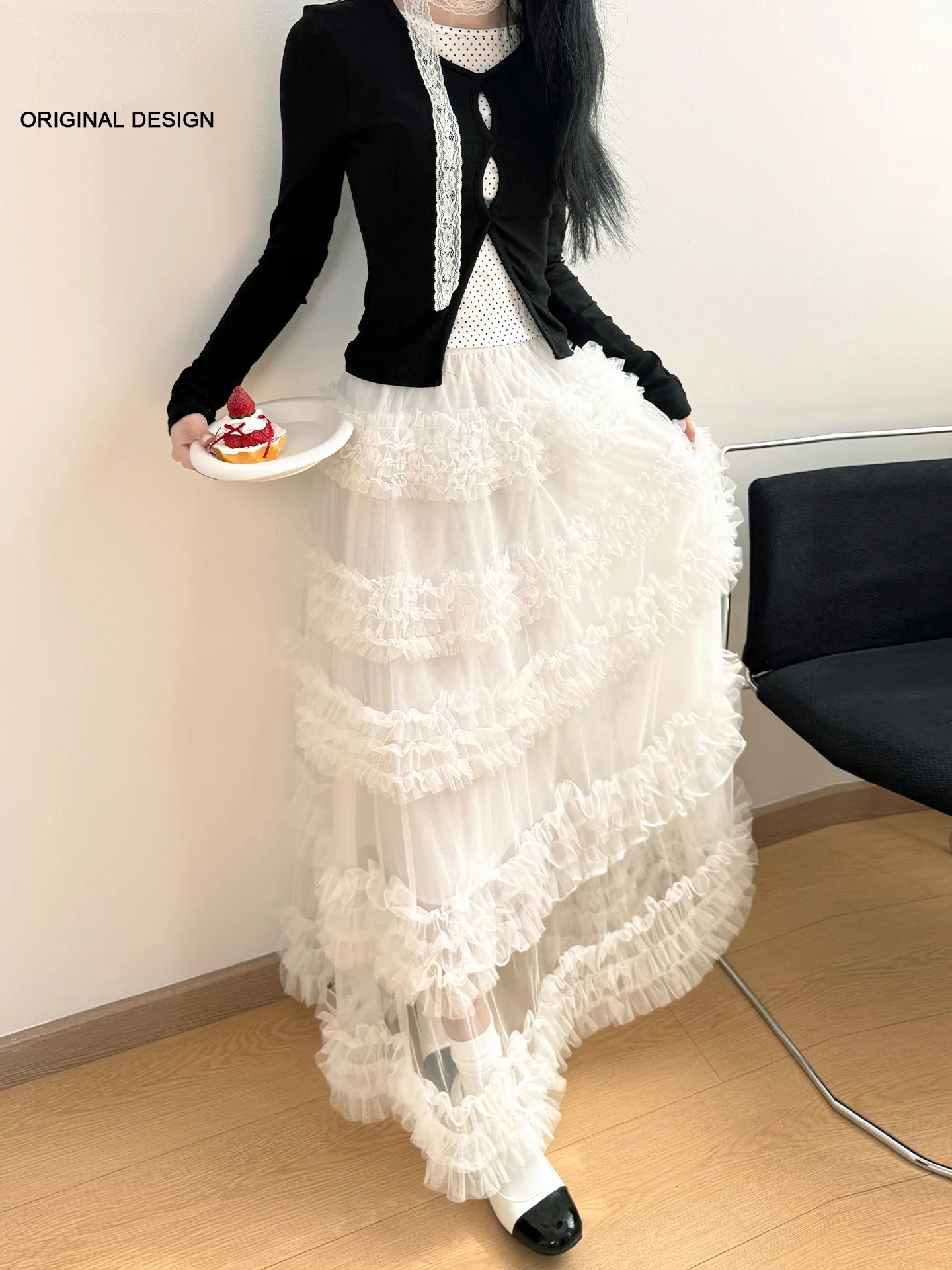 

Новая женская летняя плиссированная юбка-миди 2026 года в нежном стиле, белая, с кружевом, с завышенной талией, А-силуэт, длинная, из полиэстера, повседневная