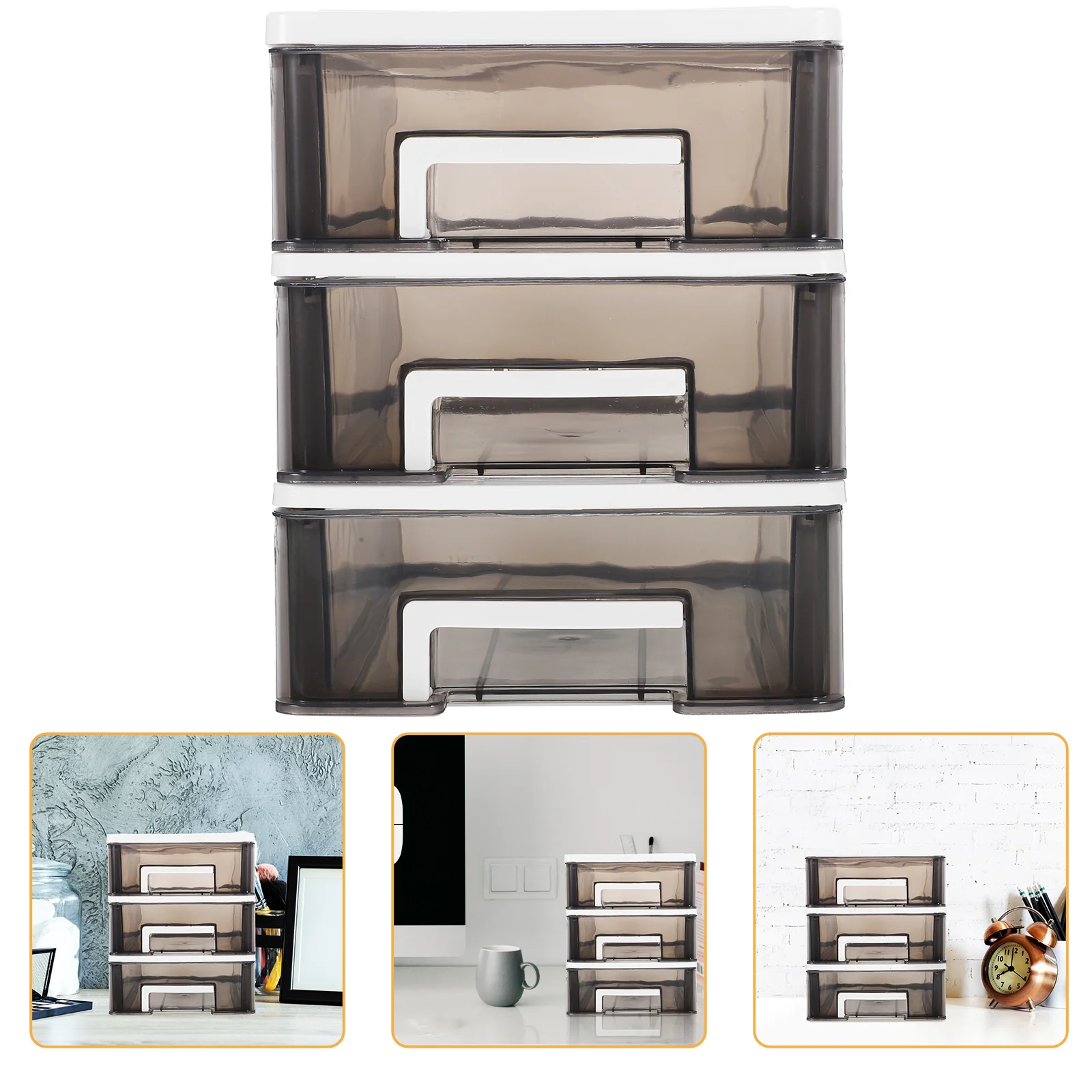 

White Dresser Drawer Type Closet Multi-layer Storage Shelf Desktop Table Cabinet Office