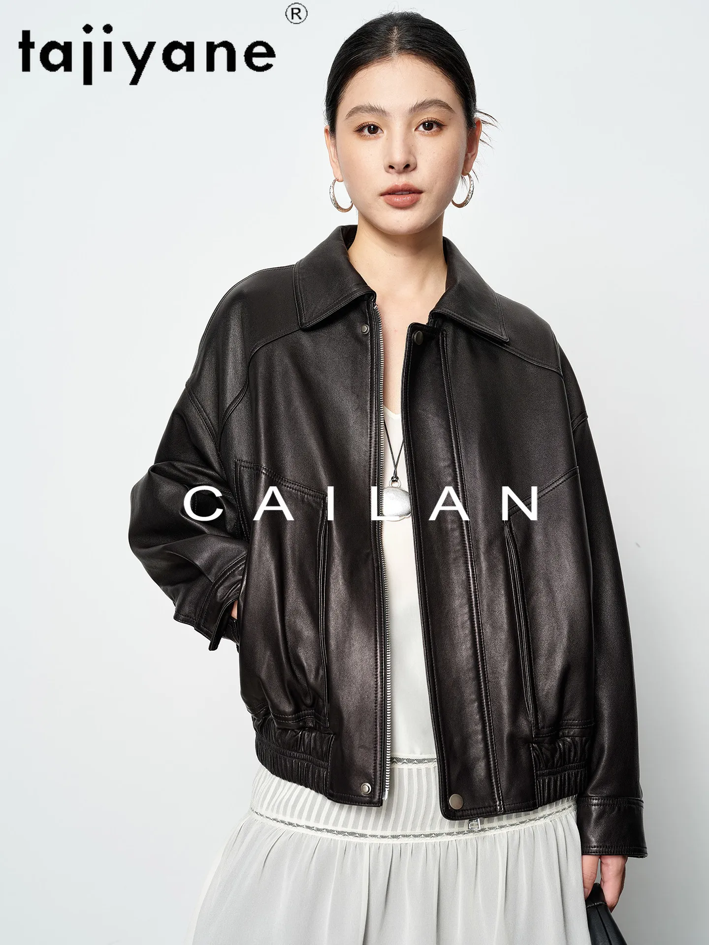 TAJIYANE Schapenvacht Jas Vrouw Mode Korte Dames Jas Hoge Kwaliteit Echt Lederen Jassen Herfst Vrouwen Kleding 2026 дубленка