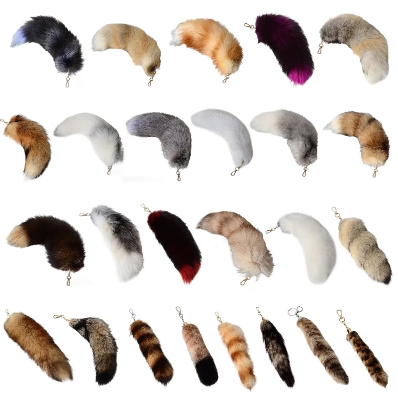 

Foxes Tail Keychain Pendant Car Keyring Hangings Ornaments Soft Plush Car Key Chains Ornaments for Bag Decoration