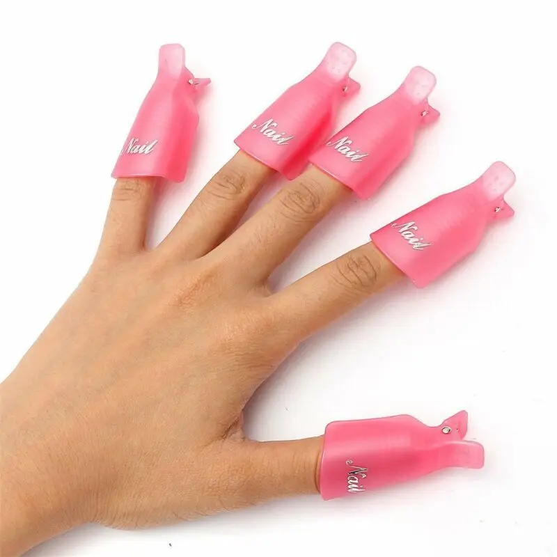 200Bags 10Pcs/Bag Nail Tools Nail Remover Clip of Tinfoil Can Be Used Repeatedly Nail Sleeve Multi-Color Opp Bag