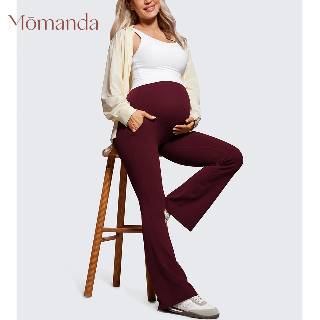 Leggings de maternidad con bolsillos acampanados Natrelax de 31\