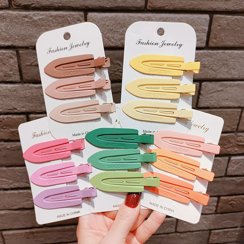 3PCS/set Hair Clips Candy Color Bangs Clip For Girls Cute Korean Hairpin Hair Clip Fashion Sweet Hair Accessories Hair Pin