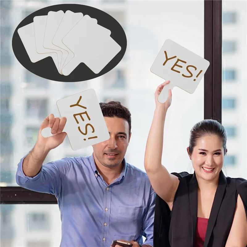 10 قطعة 9.6X8 بوصة مجداف الإجابة على المسح الجاف ، لوحة بيضاء خشبية مزدوجة الجوانب لوحة الإجابة للمسح الجاف