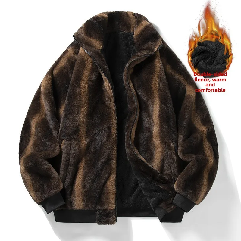 24006 شتاء جديد الوقوف طوق الصوف سترة غير رسمية عبر الحدود المادية اثنين مفتوحة بلون الصوف مقنعين سترة سترة #2