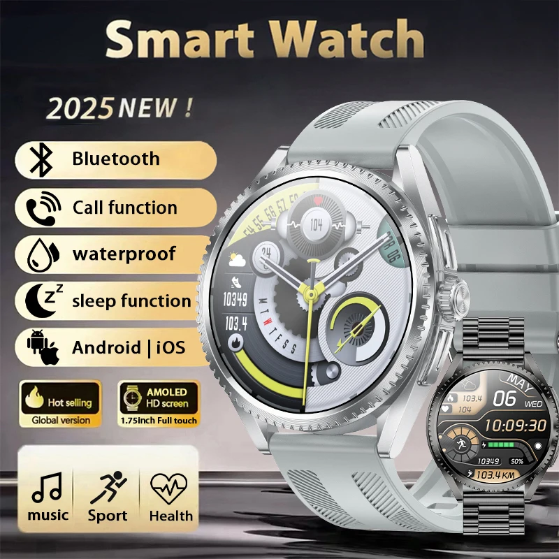 

New Men's Smart Call Watch with 1.75-inch AMOLED Screen and 466 * 466 Resolution Supporting Heart Rate Health Monitoring Watch