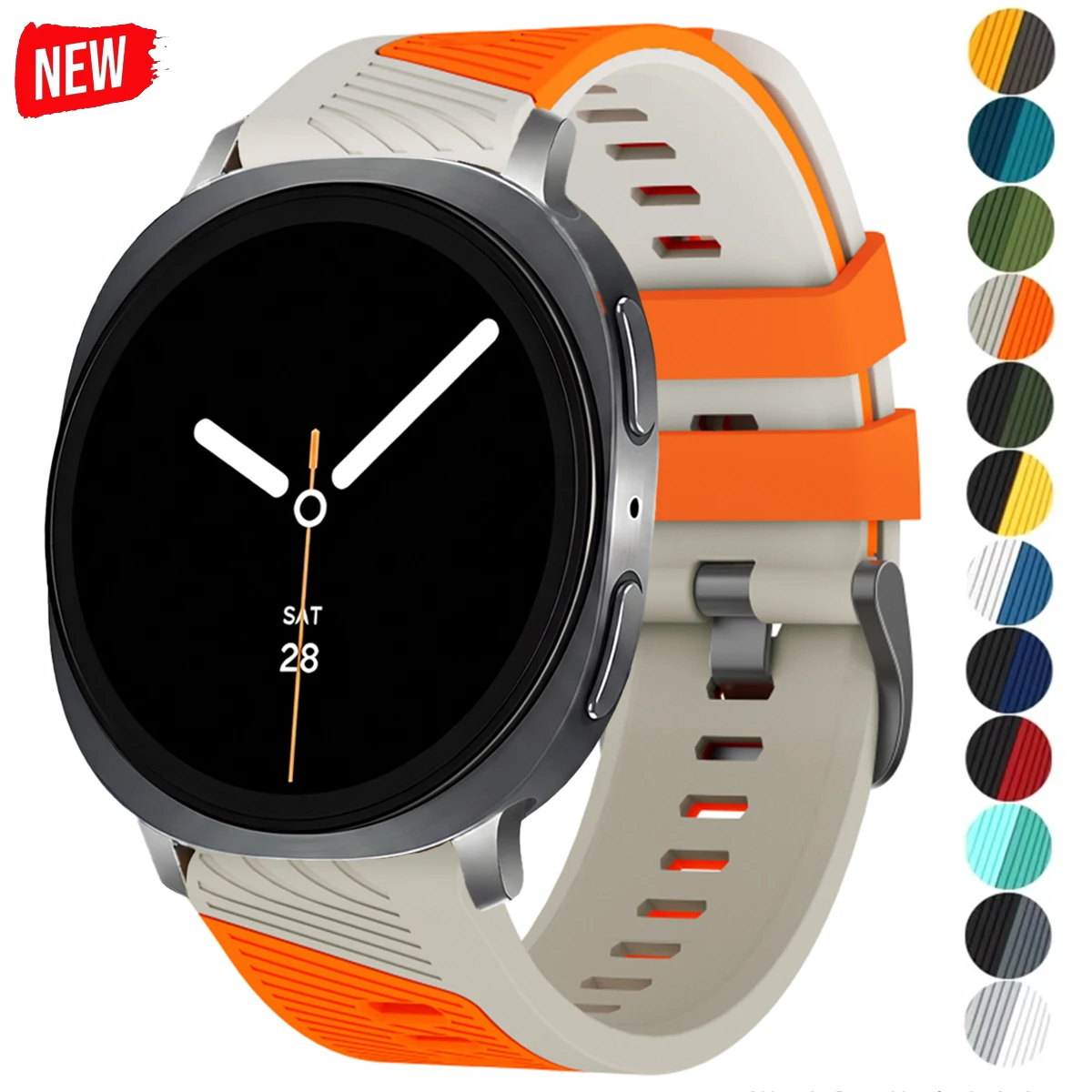 Two-tones Silicone Band for Samsung Galaxy Watch 8/9 40mm 44mm 8Classic 46mm Sports Strap for Galaxy Watch Ultra 2026/2025/2024