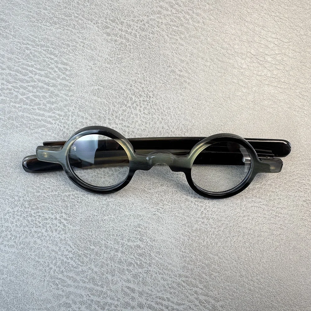 Man Glasses Frames Unique Vintage Optical Lenses Eyeglasses Round Retro Handmade Natural Horn Prescription Eyeglass Frames