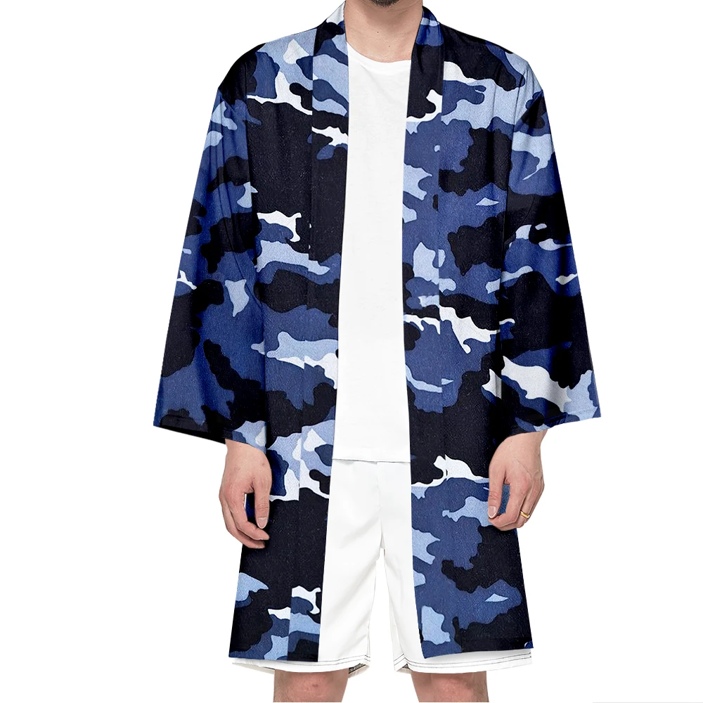 Herfst Samurai Kimono Cosplay Stijlvolle Haori Street Camouflage Kimono Mannen Vest Retro Gewaad Japanse Mode Yukata Vrouwen