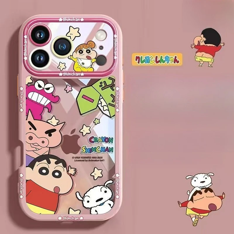 

Cartoon Crayon Shin-chan Case For IPhone 17 Pro Max IPhone 17 16Pro Ransparent Shockproof Cover 15 14 Plus 13 12 Protective Case