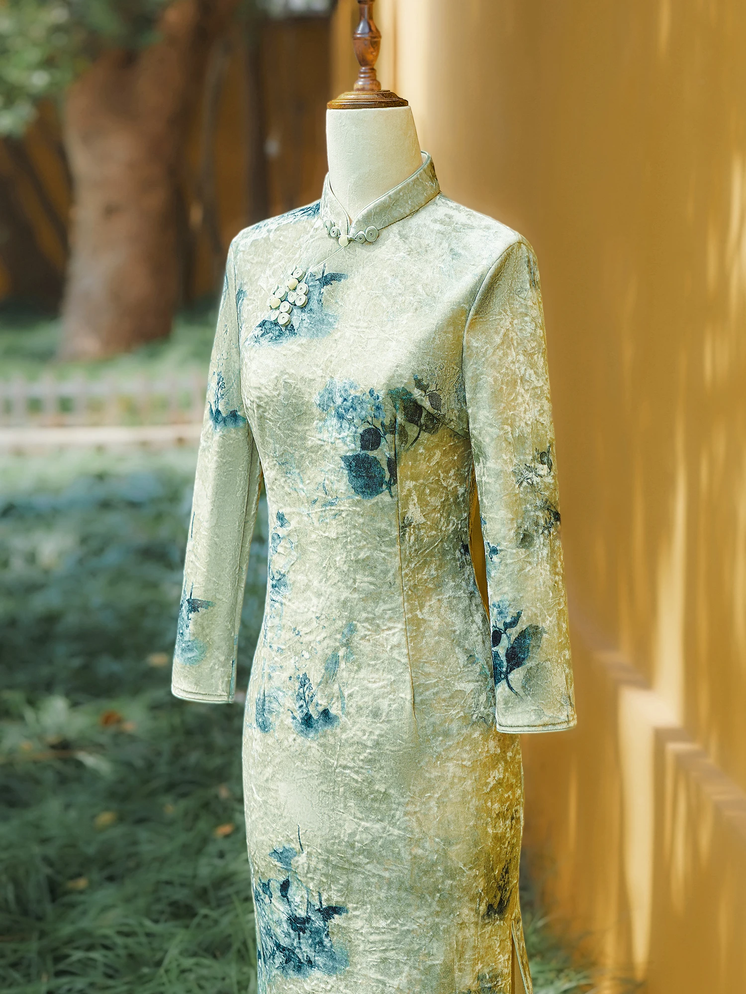 een-velvet-retro-sle-women's-dr-autumn-winter-faion-classy-mommy-coat-midi-qipao-warm-flattering-long-sve-floral