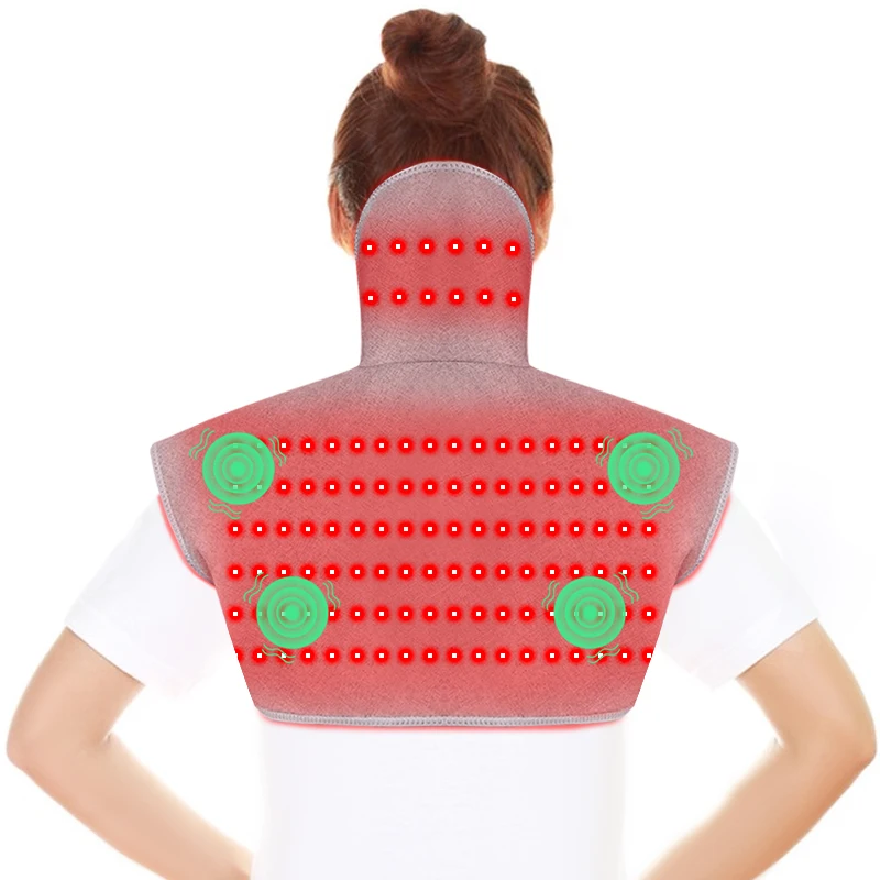 Red Light Heating Shoulder Back Brace Heated Vest Winter Warmth Relieves Muscle Relaxation Relief Pain Adjustable Fit