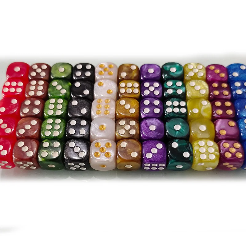 10pcs/set Small Size Pearl Pattern Point Dice Game Accessories 12mm