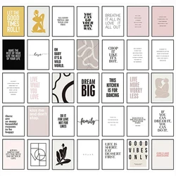Nordic Motivational Quotes Text Posters Wall Art Pictures Print Letters Canvas Painting Office Home Living Room Decor