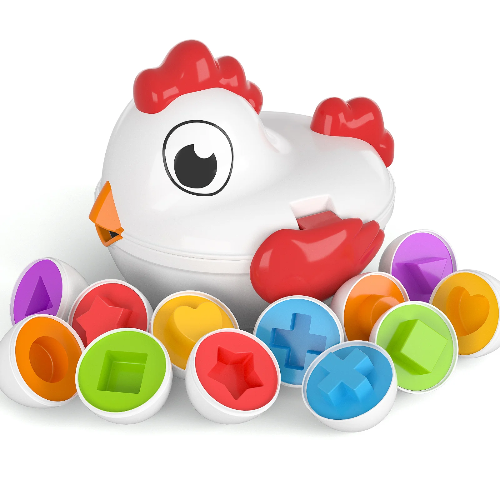 TEMI Preschool Eggs Easter Egg Toys -6 Toy Eggs Shape Matching Sorter Montessori Education Gift, Suitable For Ages 3-9