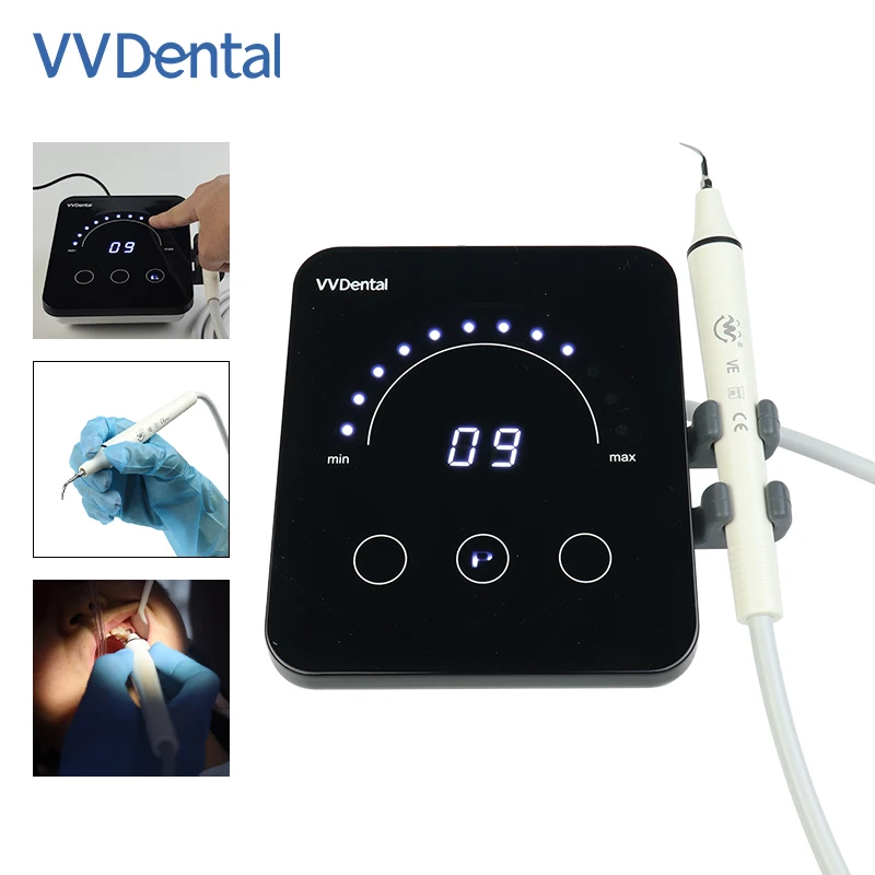 VVDental VET-6 skalar gigi ultrasonik, Scaler layar sentuh penuh ditingkatkan baru untuk penghilang kalkulus noda mesin Ultrasound