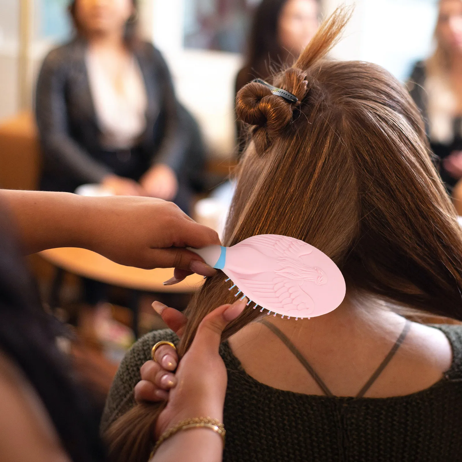 

2Pcs Oval Hair Comb Plastic Hairbrush for Women Detangling Styling Brush Smooth Thin Hair Scalp Care Tool Styling Brush