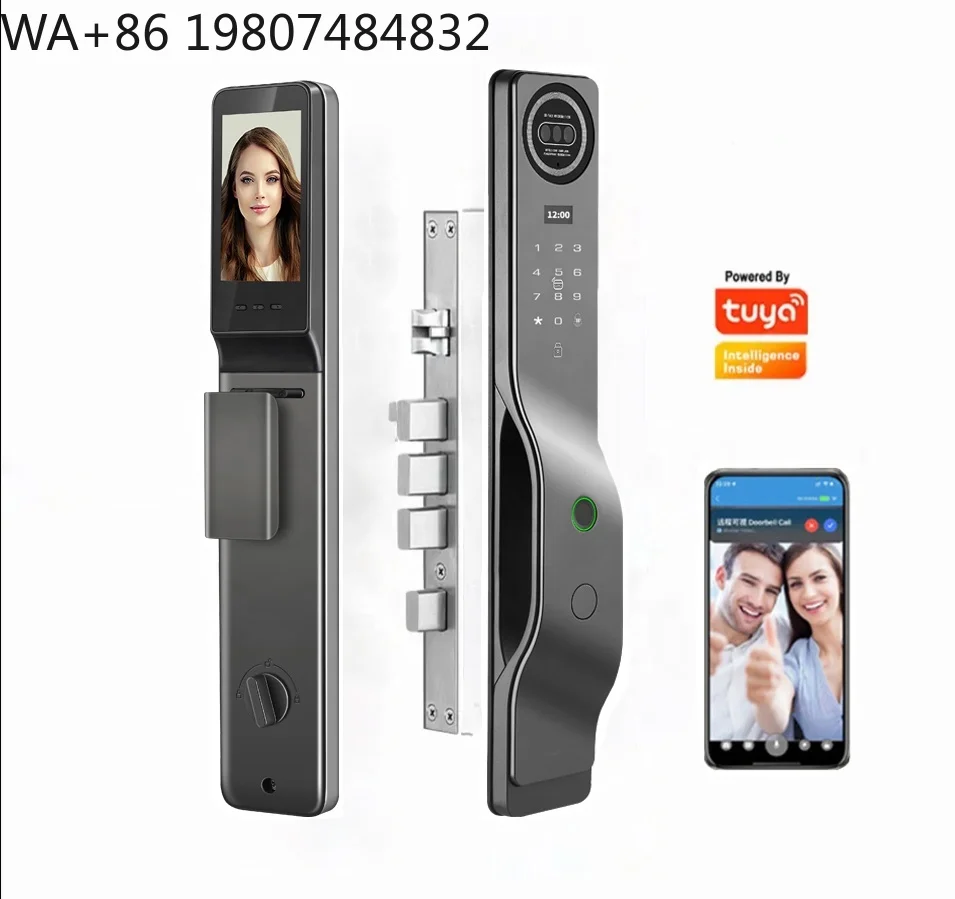 Aluminum Alloy Smart Door Lock 3D Face Palm Recognition Video Intercom  Fingerprint Wooden Door Wholesale Security Lock