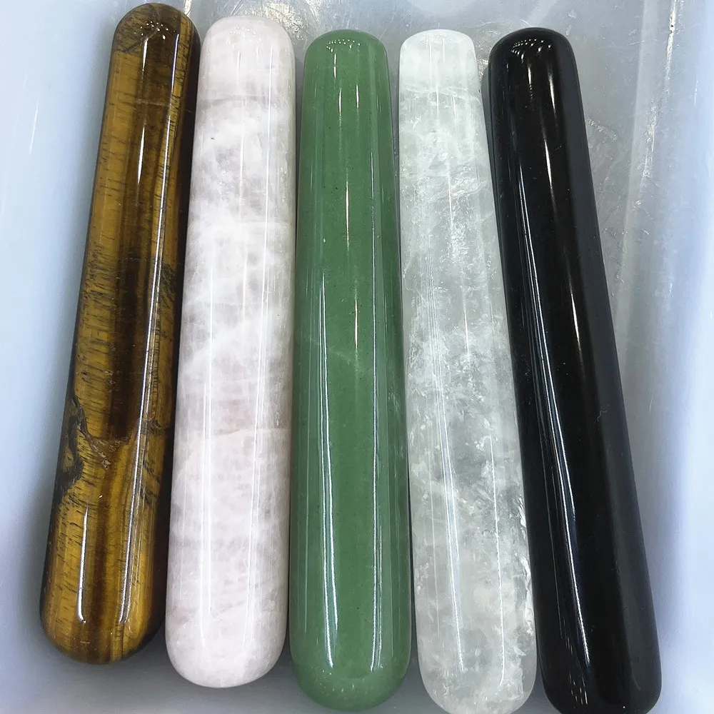 Natural crystal, quartz massage stick, stone wand for healing