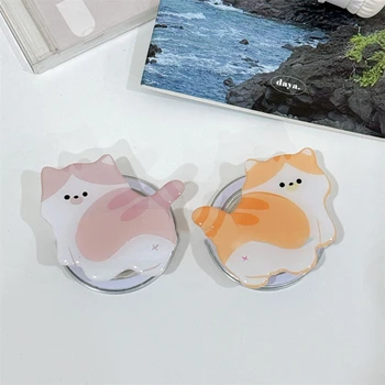 한국 귀여운 고양이 만화 마그네틱 거치대 그립톡 휴대폰 스탠드 거치대 지지대, 아이폰 패드 맥세이프 스마트톡 한국어 귀여운 고양이 만화 마그네틱 홀더 Griptok 그립 톡 전화 스탠드 홀더 지원 아이폰 패드 Magsafe 스마트 톡 