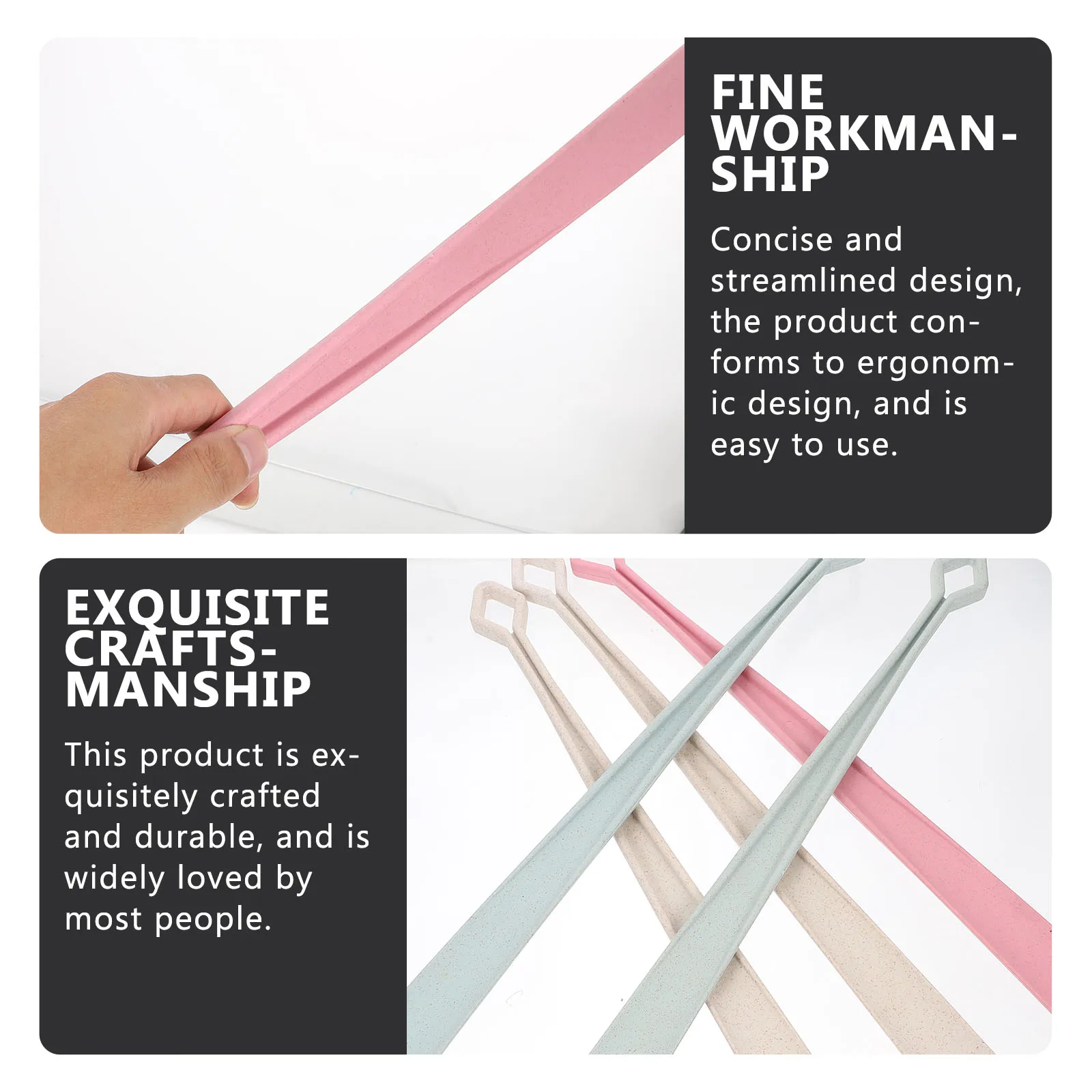 

5pcs Long Shoe Horn Durable Wheat Fiber Ergonomic Design Shoehorn Home Travel Use Smooth Surface Easy Wear Shoes Tool