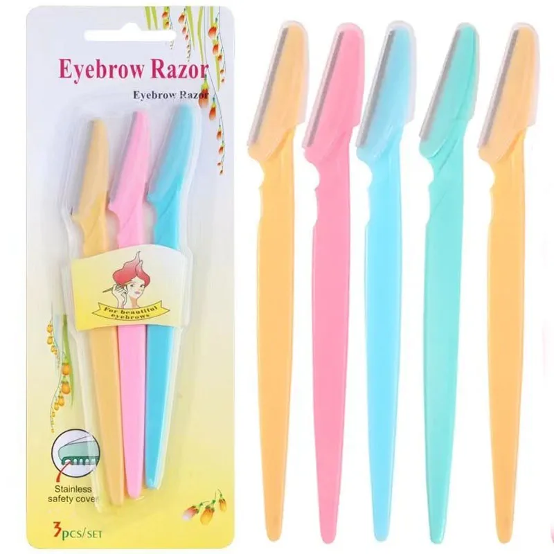 Sicurezza Sopracciglio Taglio Coltello Lama Depilazione Frese Portatile Viso Rasoio Trucco Lame per rasoio Strumento Eye Brow Trimmer Cosmetico
