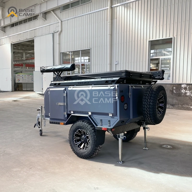 Folding Camper Caravan Trailer Foldable Tent Utility 4x6 Car Trailers Campers Pop up Overland Box
