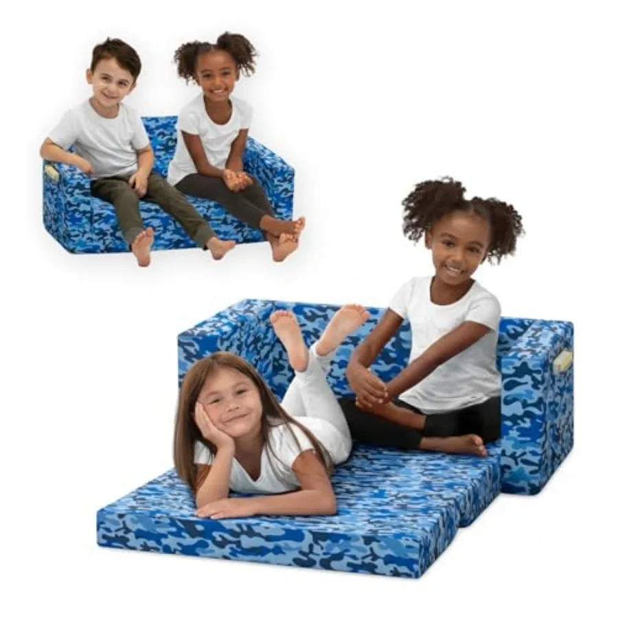 

Cozee 2-in-1 Sofa 2-Seater Convertible Toddler Couch Sleeper Wide 2-in-1 Flip Open Foam Chair for Playroom Pet-Friendly Bed Lou