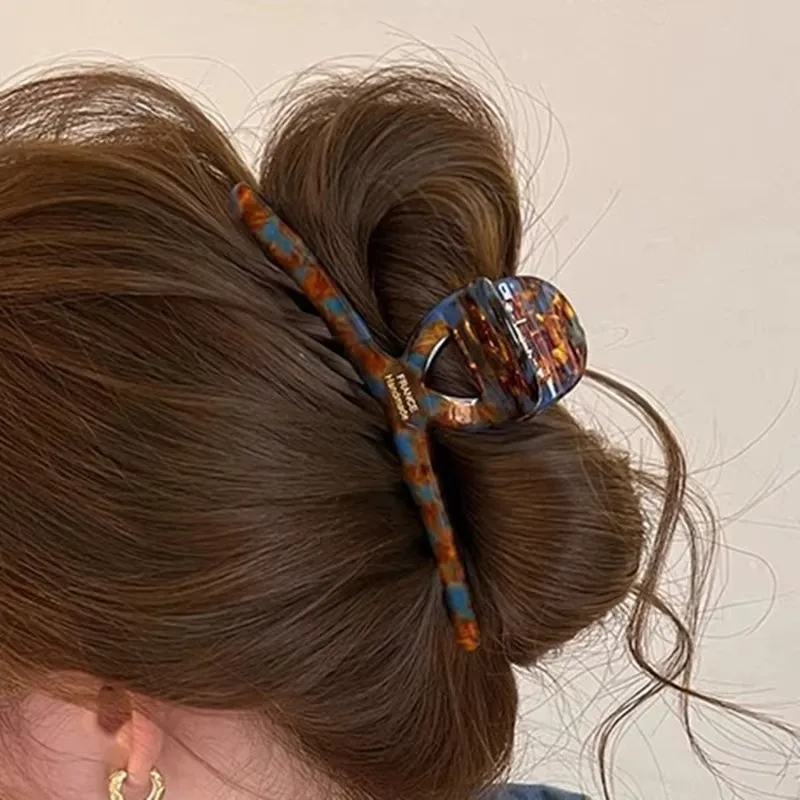 Koreanische Essigsäure-Haarspangen für Frauen Hochwertige Große Haifischklammern für den Hinterkopf Geeignet für Tägliches Tragen Haaraccessoire – Detail 3