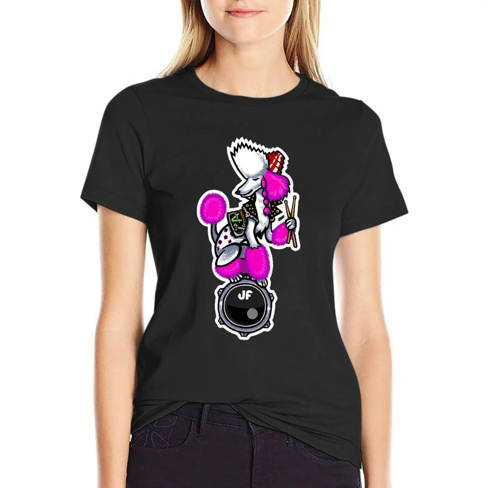 

Wanda punk rock dog, Standard poodle T-Shirt vintage animal print shirt for girls t-shirt dress for Women graphic