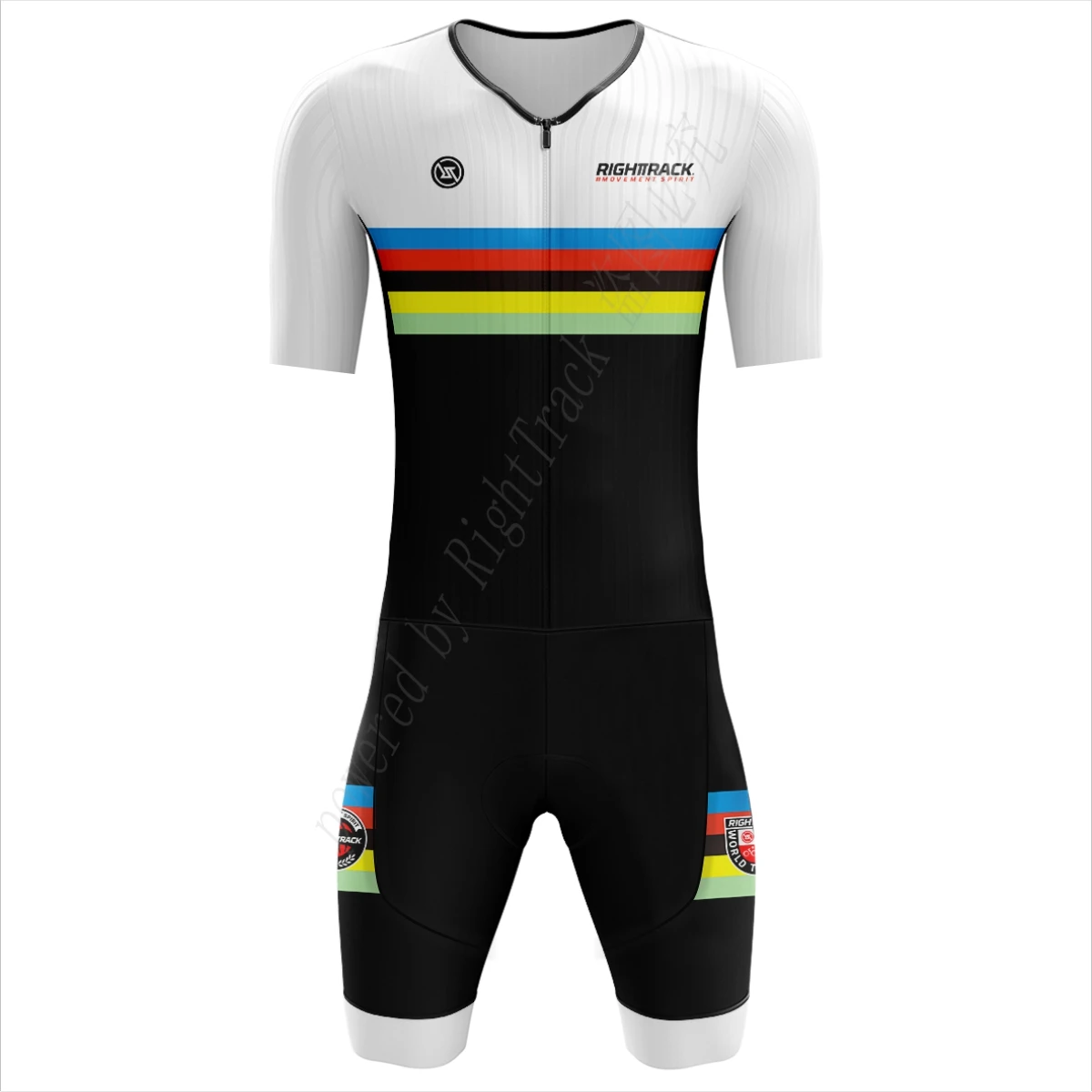 

Pro MEN'S Triathlon Trisuit World Championship Short Sleeve Skinsuit RIGHTTRACK Swimming Cycling Running Competition Appare