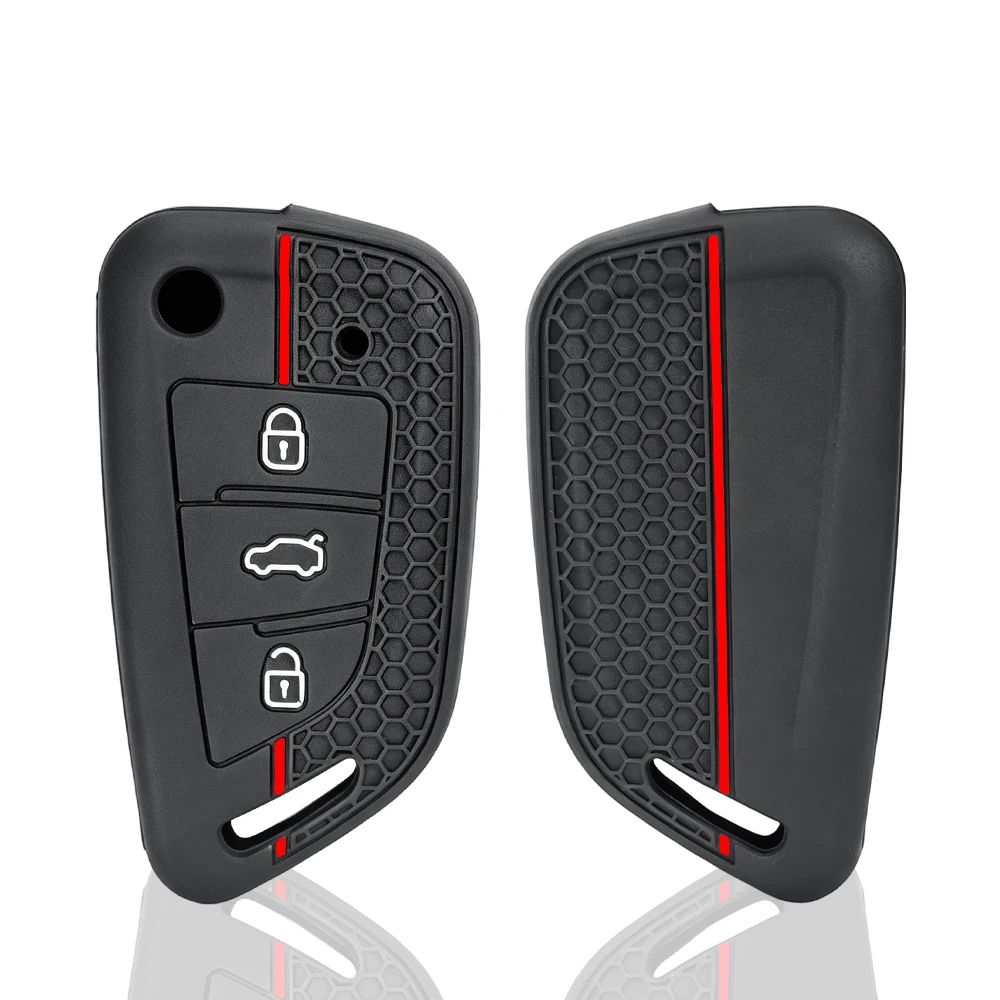 Silicone Car Key Case Bag Soft Remote Cover Protector for Universal 3 Buttons VVDI2 Wire Remote for Xhorse MINI Programmer VVDI