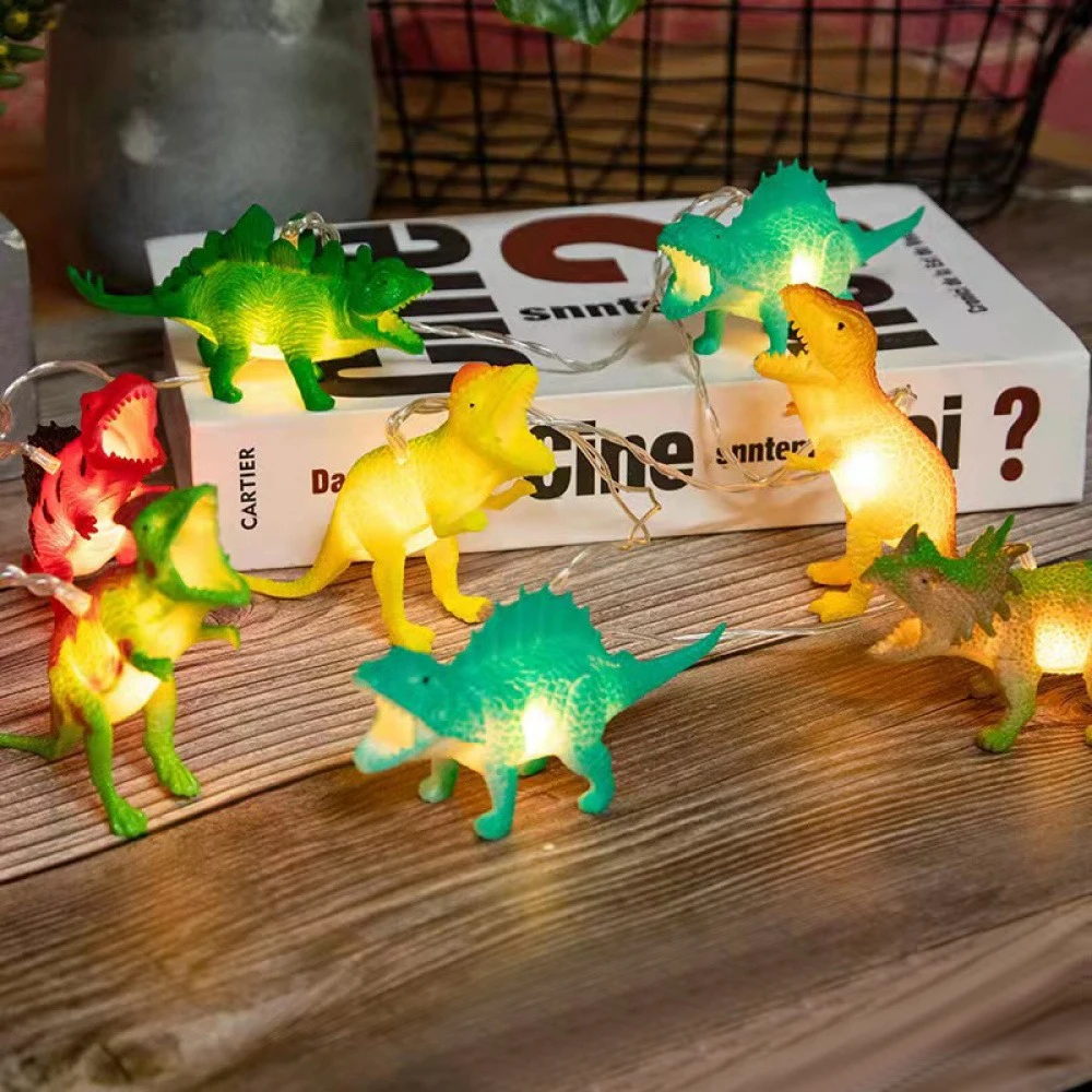 1.5/3M LED Dinosaur/Animal String Lights Battery Operated Kids Bedroom Fairy Lights Christmas Birthday Party Cartoon Decoration