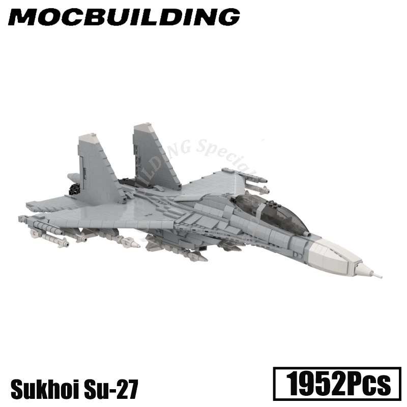 Su-27 Fighter Flanker Model Moc Building Block Model Set Display Construction DIY Brick Toy Gift Birthday Present Christmas