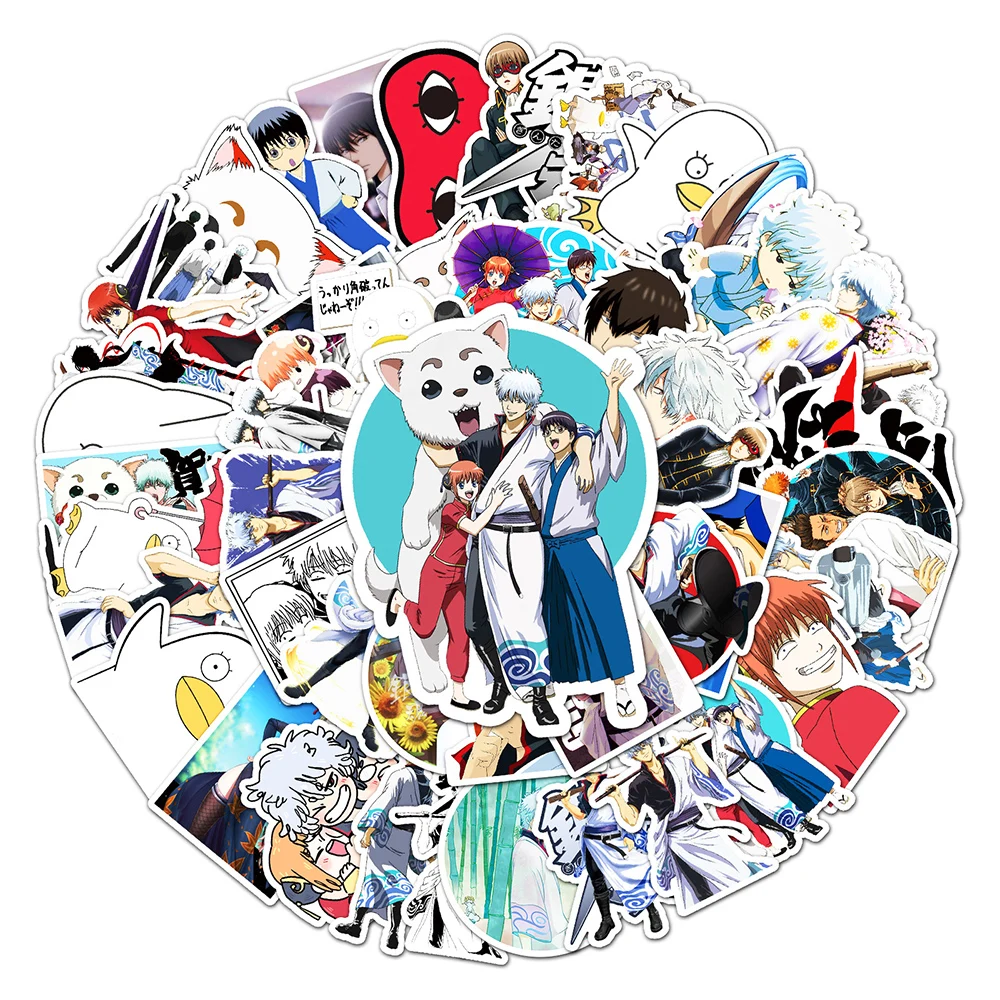 

10/30/50pcs Gintama Anime Sakata Gintoki Stickers Classic Manga Sticker Decoration Laptop Phone Luggage Bike Cool Cartoon Decals