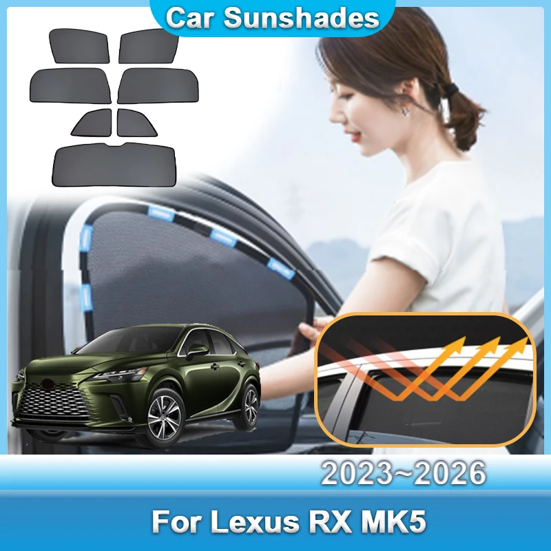 

For Lexus RX 350 350h 2023 2024 2025 2026 Sun Visor Breathable Heat Insulation Side Window Cover UV Protection Shade Accessories