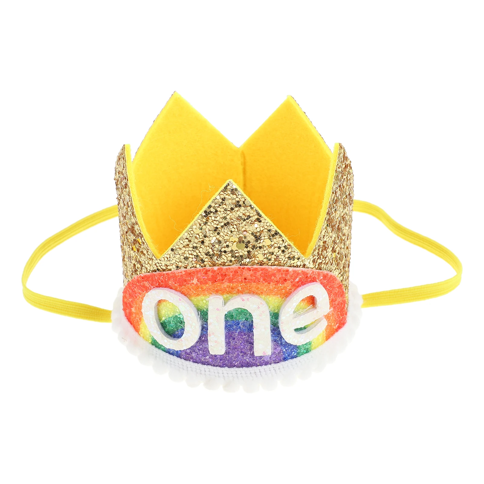 

Rainbow Birthday Crown Kids Tiara Party Performance Hairband Delicate Crown Infant Headband Toddler Girls Headdress