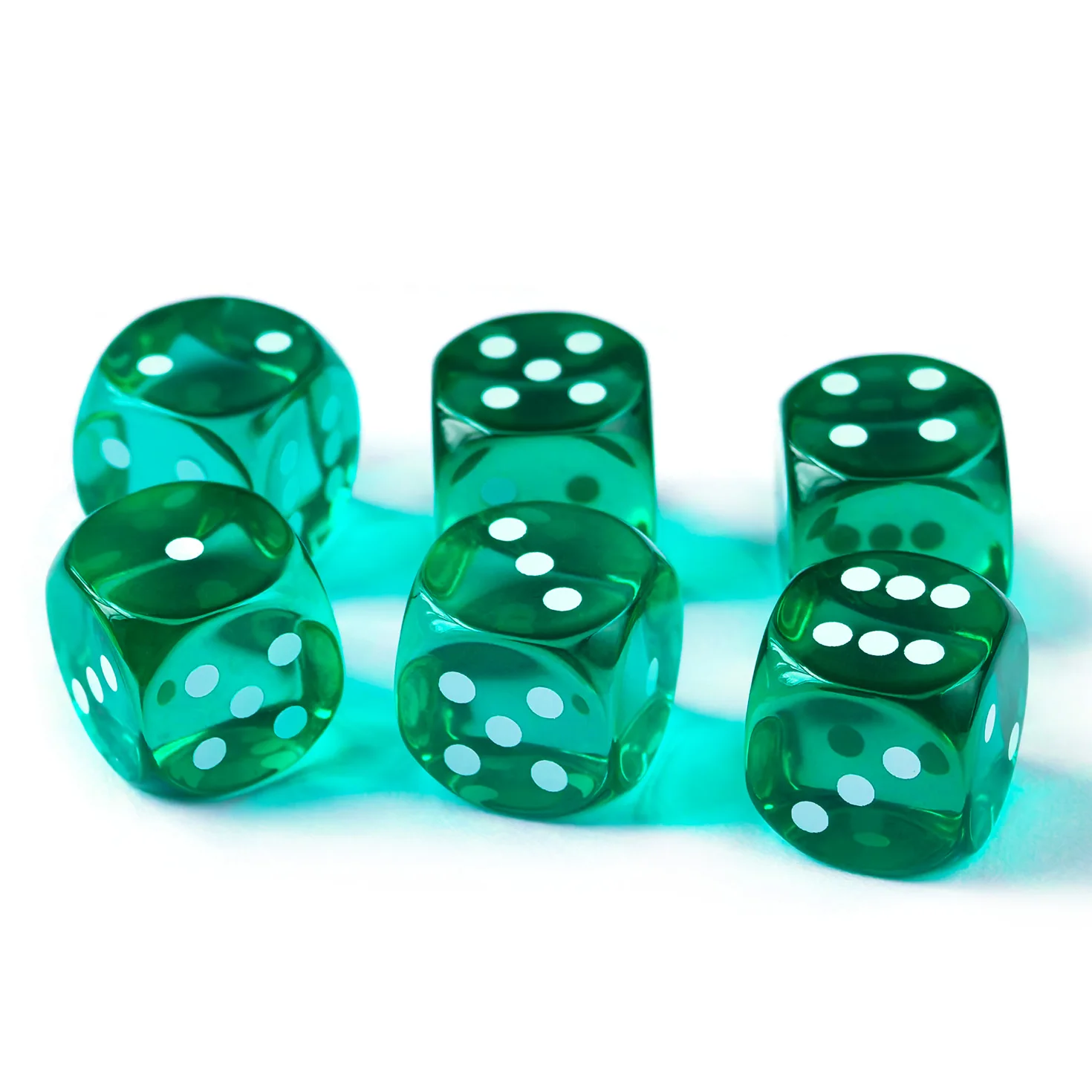 14.5MM Printing Precision Dice Translucent Colors 0.57inch, 6pcs Set