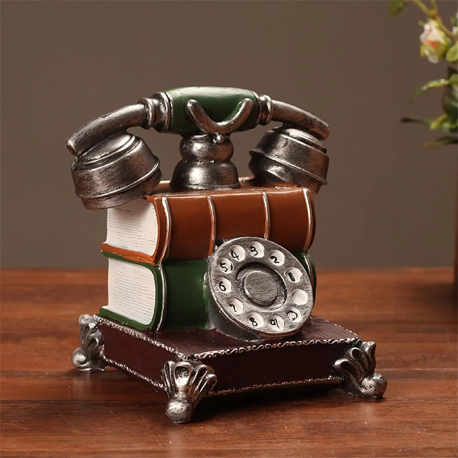 

Lucky Statue Retro Resin Crafts Nostalgic Creative Antique Telephone Ornaments Home Gift Ornaments Retro Desktop Decorations