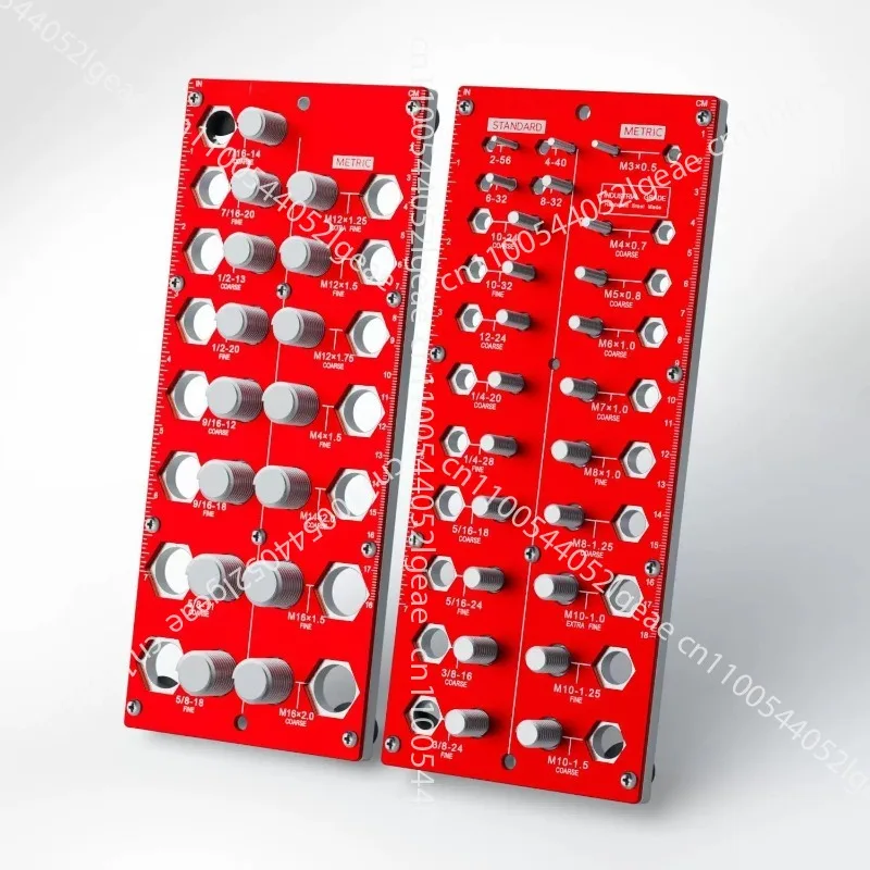 2 in 1 Nut and Bolt Thread Checker 38 Holes Bolt Size Thread Identifier Gauge Standard Metric Bolt Nut Gauge ,검사용나사게이지