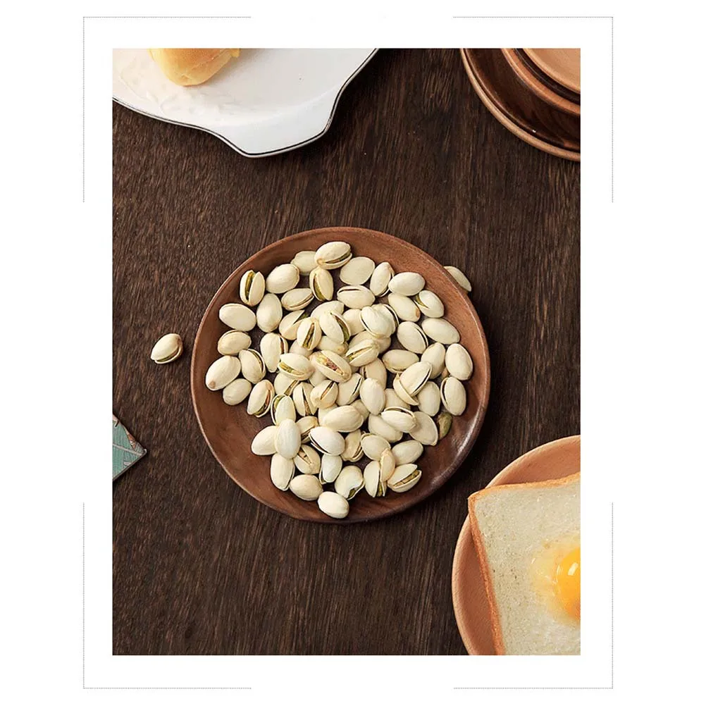 

1 pc Wooden Dessert Plate Japanese Style Round Black Walnut Serving Tray 20X20X2Cm Natural Texture Eco-Friendly Dinnerware For