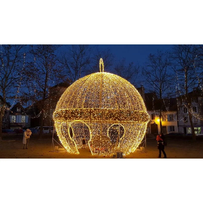 Custom. quality LED 3D outdoor motif decoration large ball motif lights