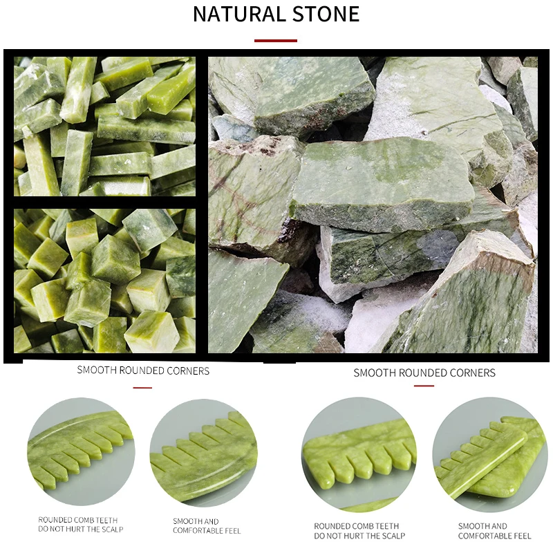 Natural Green Xiuyu Gua Sha Board Jade Stone Massager For SPA Acupuncture Body Scraping Gouache Scraper Facial Beauty Tool